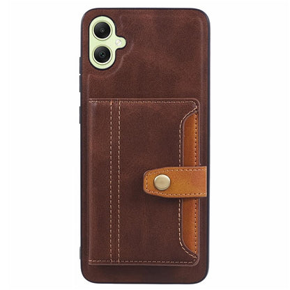 Buckle Retro Leather Galaxy A05 Case Stand Multi-card Slots