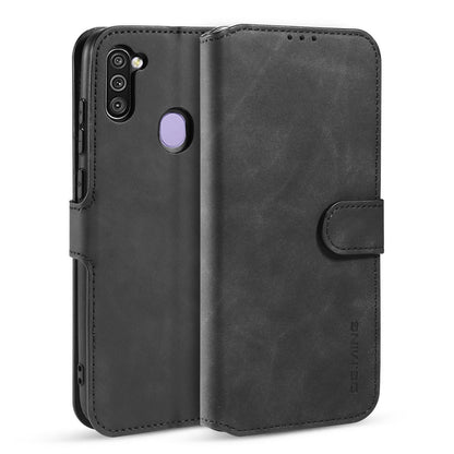 Retro Leather Edge Galaxy A11 Case with Hand Strap