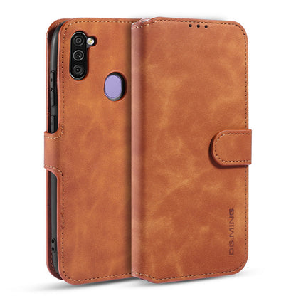 Retro Leather Edge Galaxy A11 Case with Hand Strap