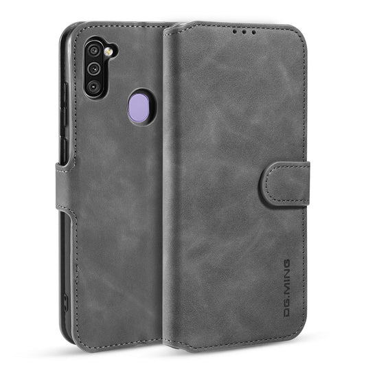 Retro Leather Edge Galaxy A11 Case with Hand Strap