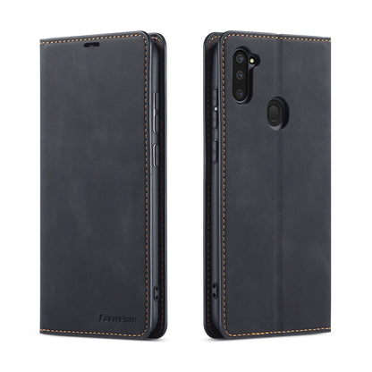 Illusion Slim Retro Leather Galaxy A11 Case Magnetic