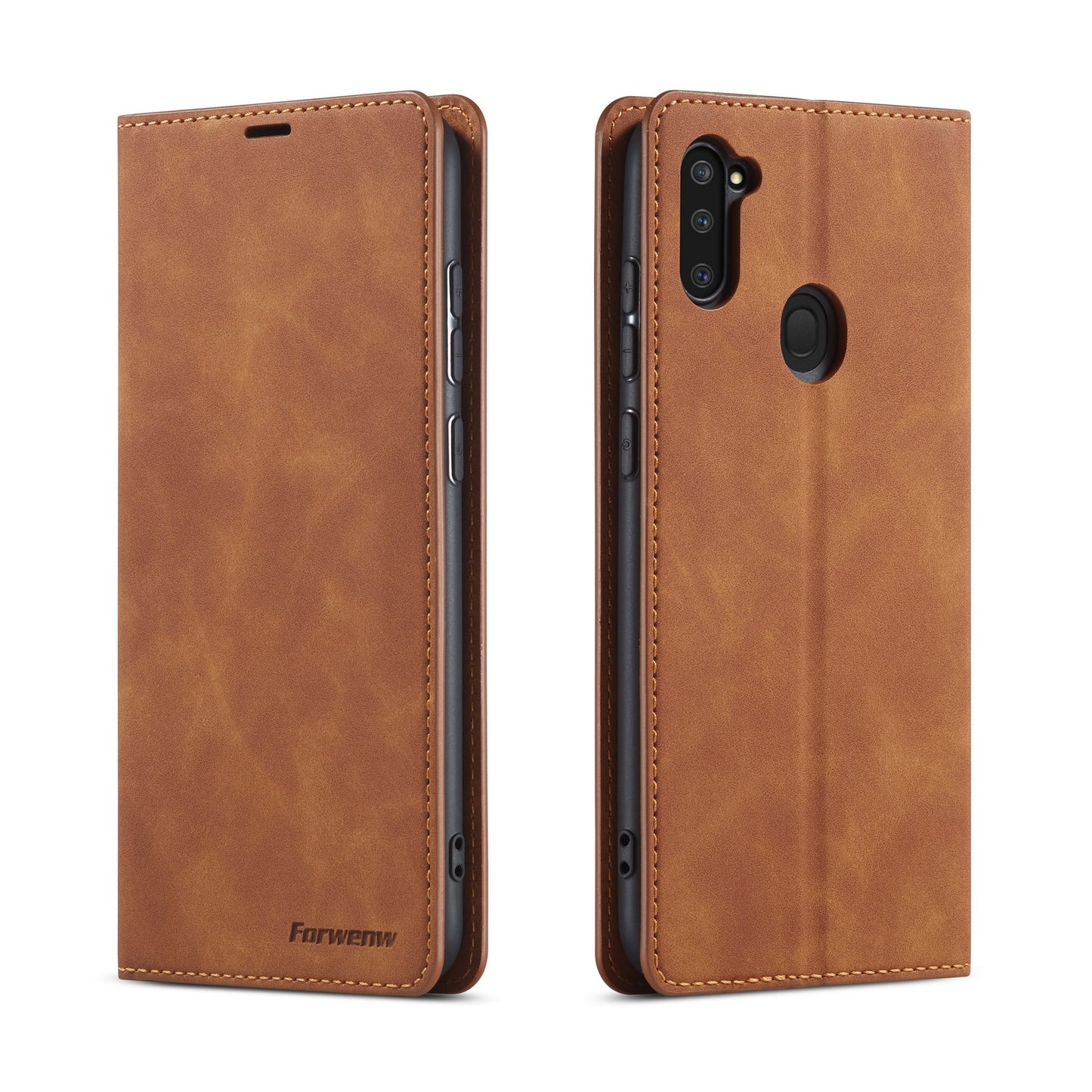 Illusion Slim Retro Leather Galaxy A11 Case Magnetic