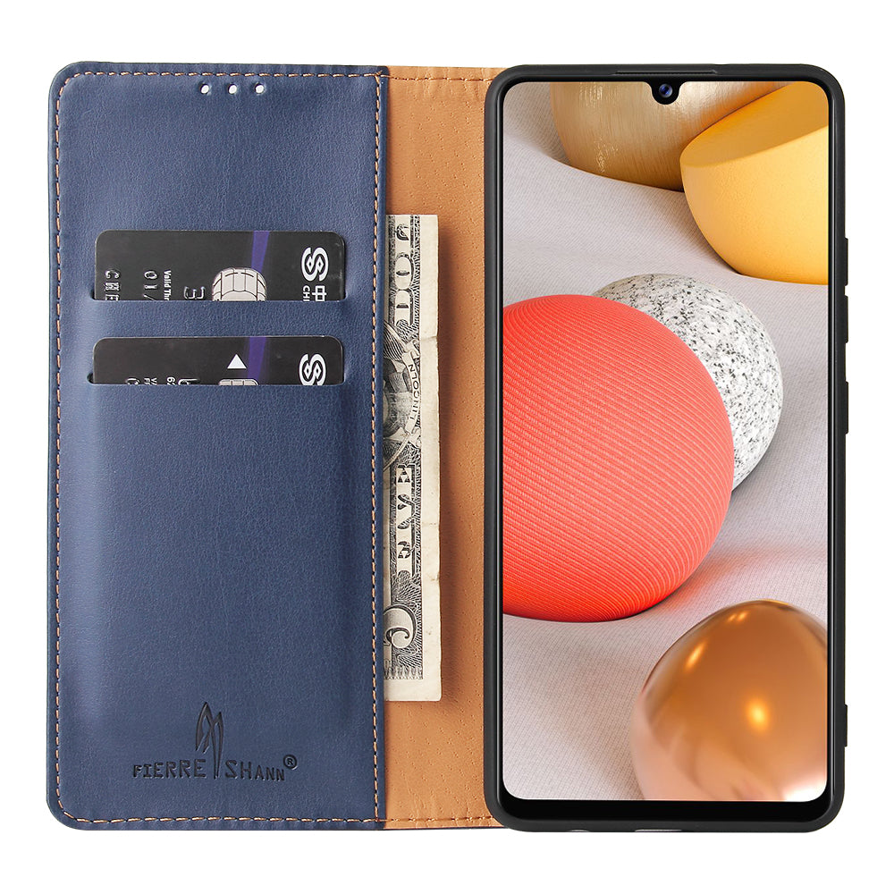 PU Leather Galaxy A12 Case Wallet Stand Texture Deluxe