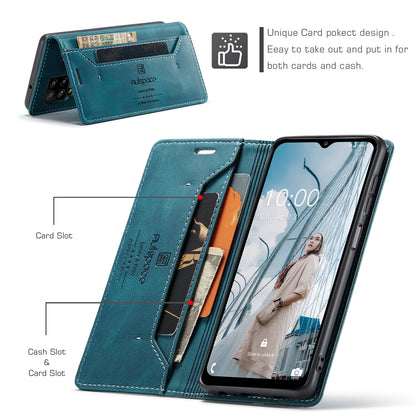 Luxury Retro Leather Galaxy A12 Case Magnetic Buckle RFID