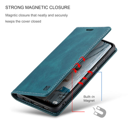 Luxury Retro Leather Galaxy A12 Case Magnetic Buckle RFID