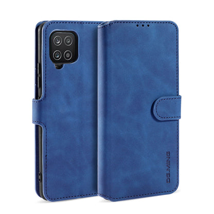 Retro Leather Edge Galaxy A12 Case with Hand Strap