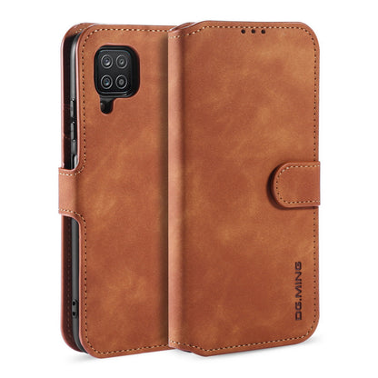 Retro Leather Edge Galaxy A12 Case with Hand Strap