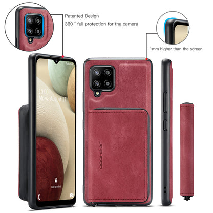 Magnetic Removable Zipper Wallet Galaxy A42 Case Leather Back