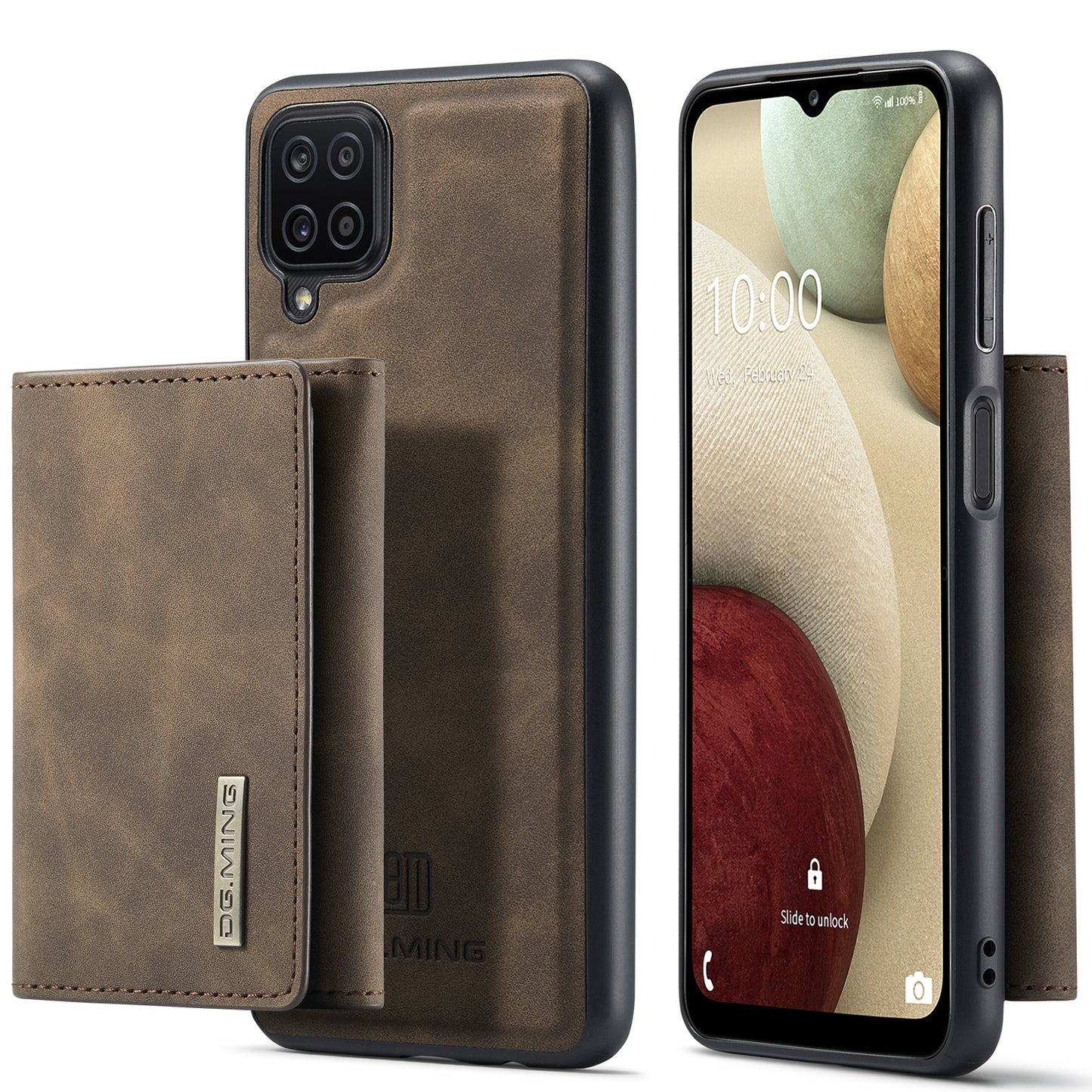 Retro Detachable Fold Wallet Galaxy A12 Case Magnetic Clip