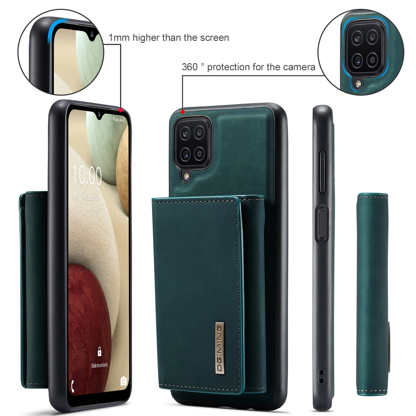 Retro Detachable Fold Wallet Galaxy A12 Case Magnetic Clip