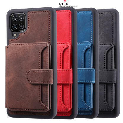 Fantasy Card Slots Buckle Galaxy A12 Case Leather Anti-theft