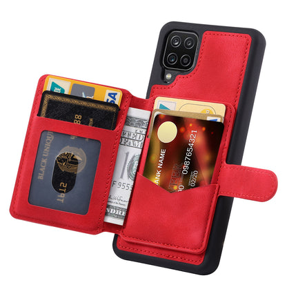 Fantasy Card Slots Buckle Galaxy A12 Case Leather Anti-theft