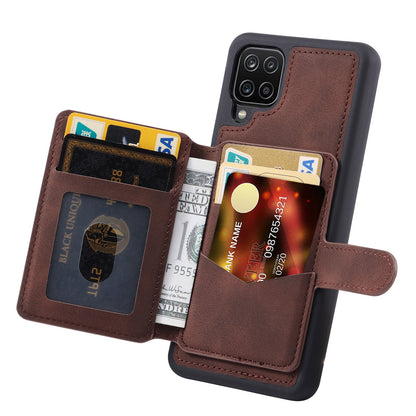 Fantasy Card Slots Buckle Galaxy A12 Case Leather Anti-theft