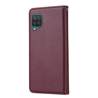 Classical Knead Leather Galaxy A12 Case with Notes Pocket