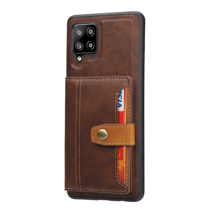 Buckle Retro Leather Galaxy A12 Case Stand Multi-card Slots