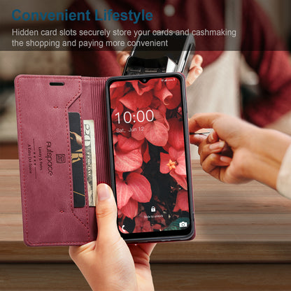 Luxury Retro Leather Galaxy A13 Case Magnetic Buckle RFID