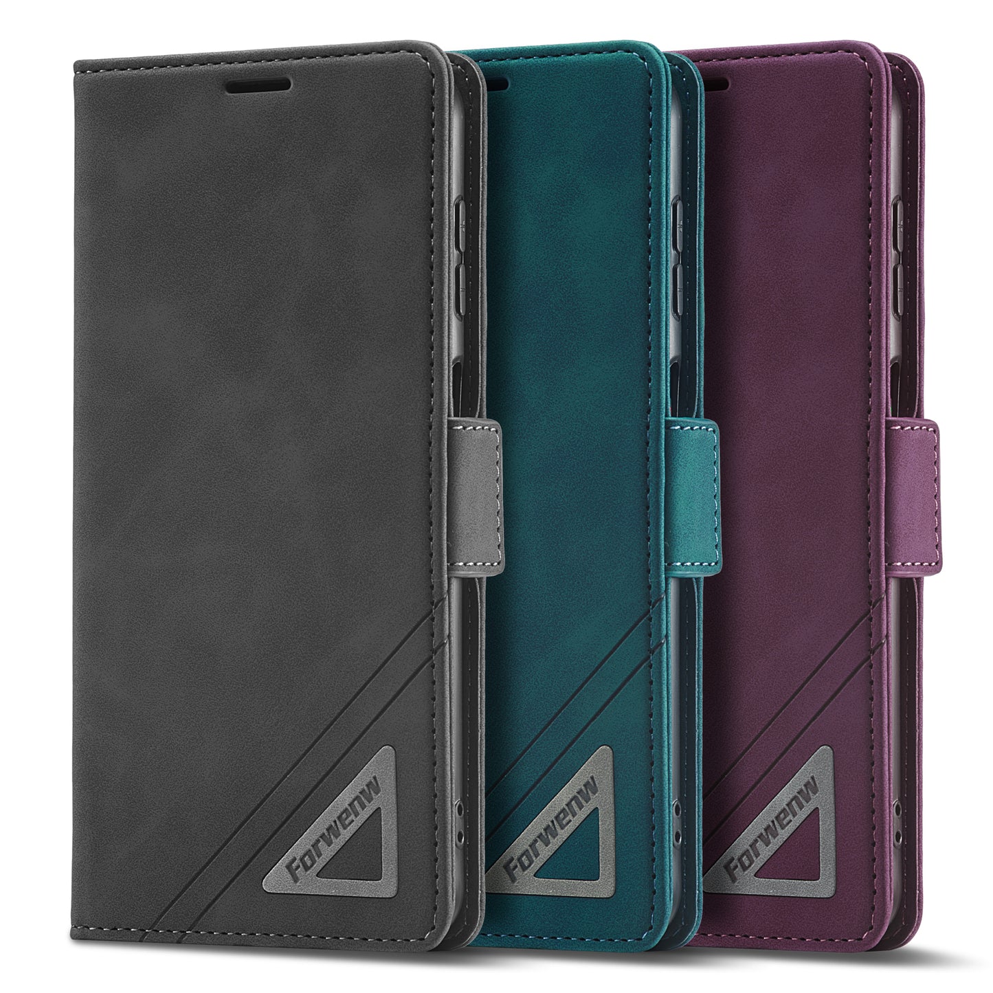 Silver Blocking Short Buckle Galaxy A13 Case Leather Retro