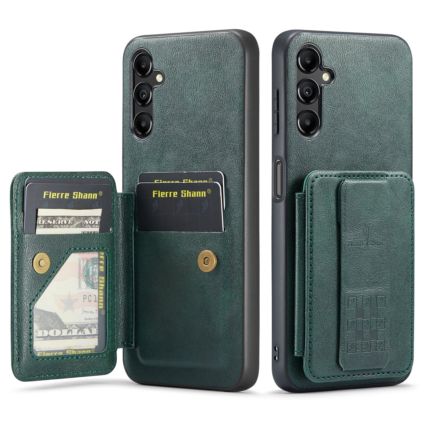 Oil Wax Leather Card Holder Galaxy A35 Case Finger Clip