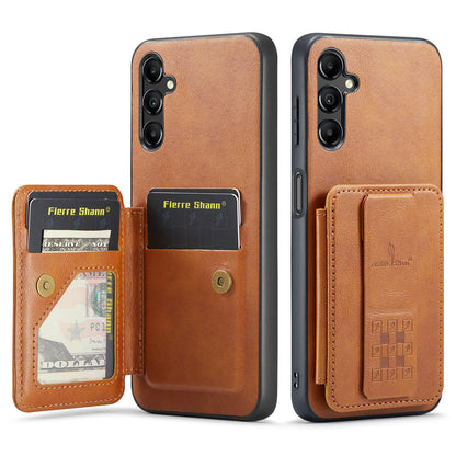 Oil Wax Leather Card Holder Galaxy A14 Case Finger Clip