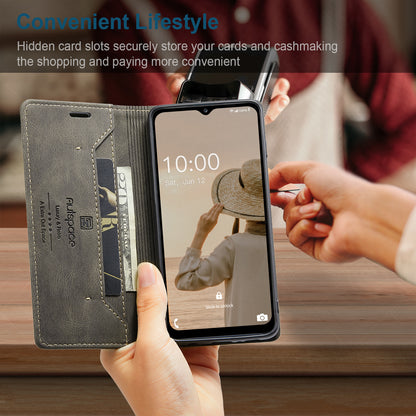 Luxury Retro Leather Galaxy A14 Case Magnetic Buckle RFID