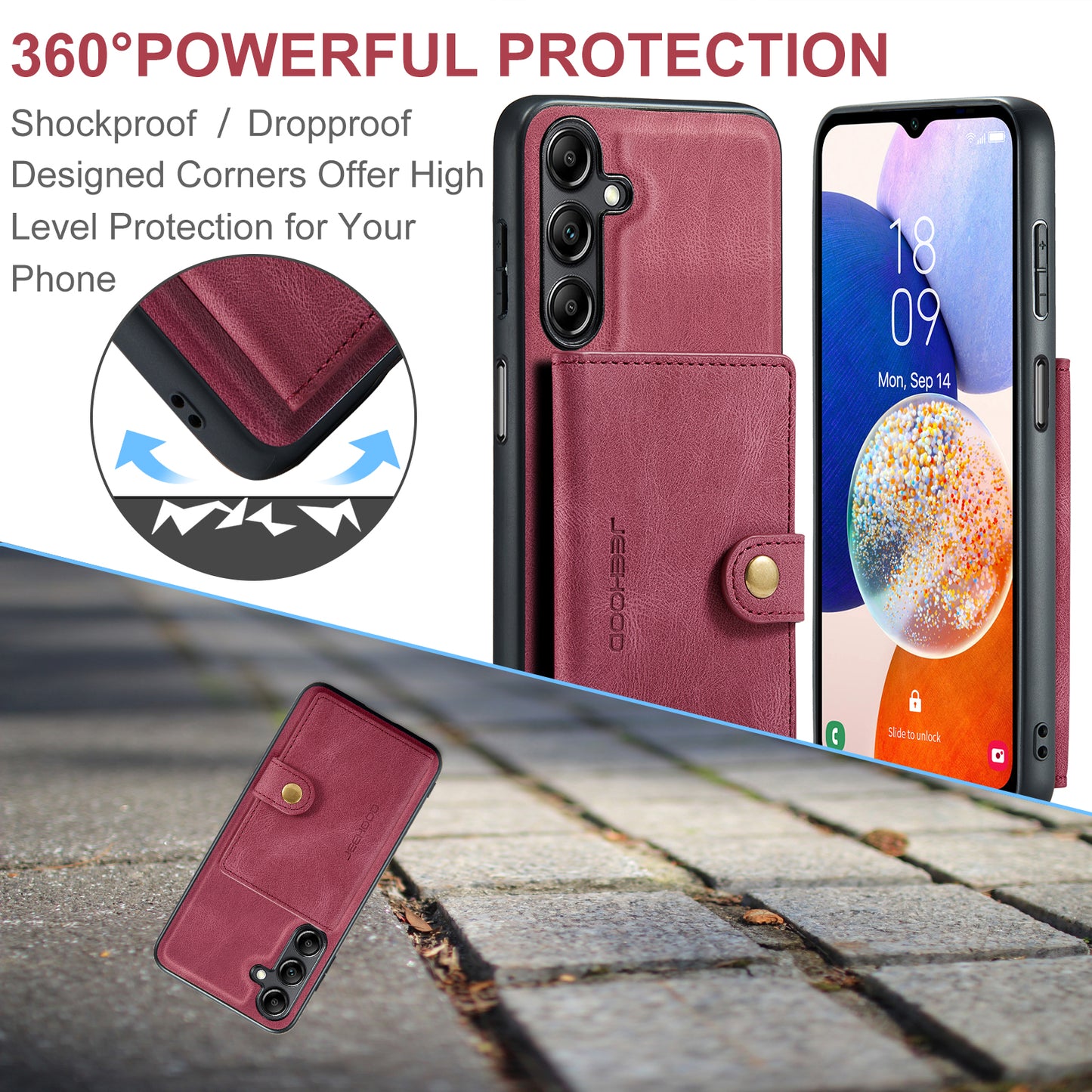 Magnetic Detachable Card Holder Galaxy A13 Case Leather Flip