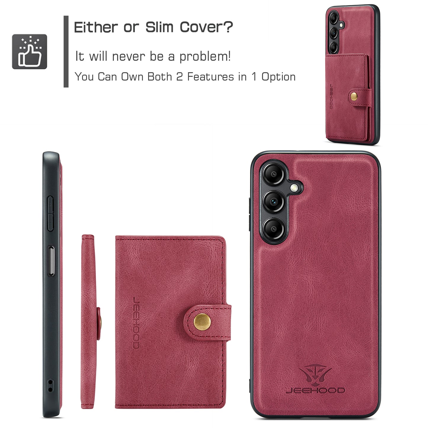 Magnetic Detachable Card Holder Galaxy A13 Case Leather Flip