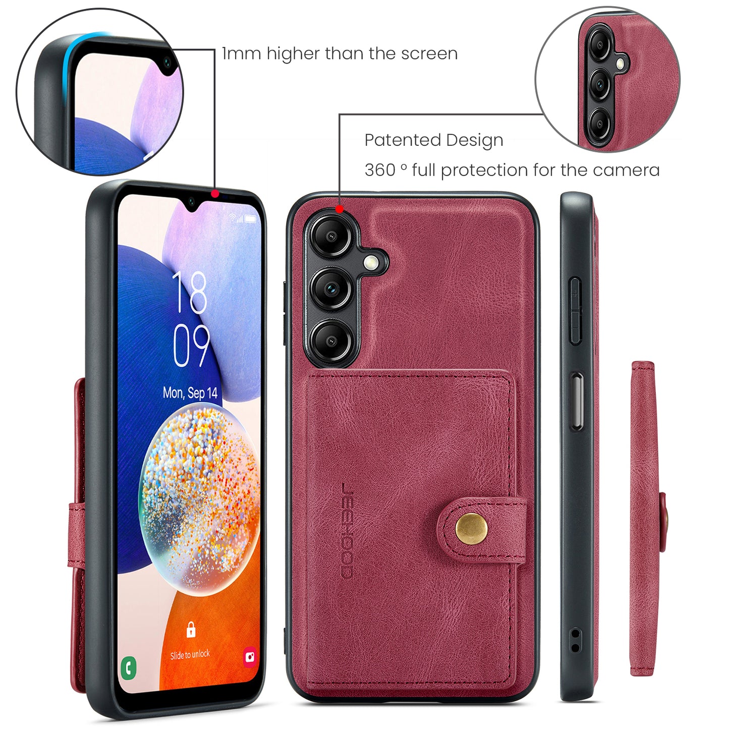 Magnetic Detachable Card Holder Galaxy A13 Case Leather Flip