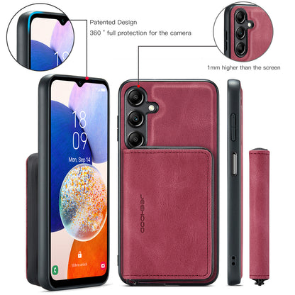 Magnetic Removable Zipper Wallet Galaxy A14 Case Leather Back