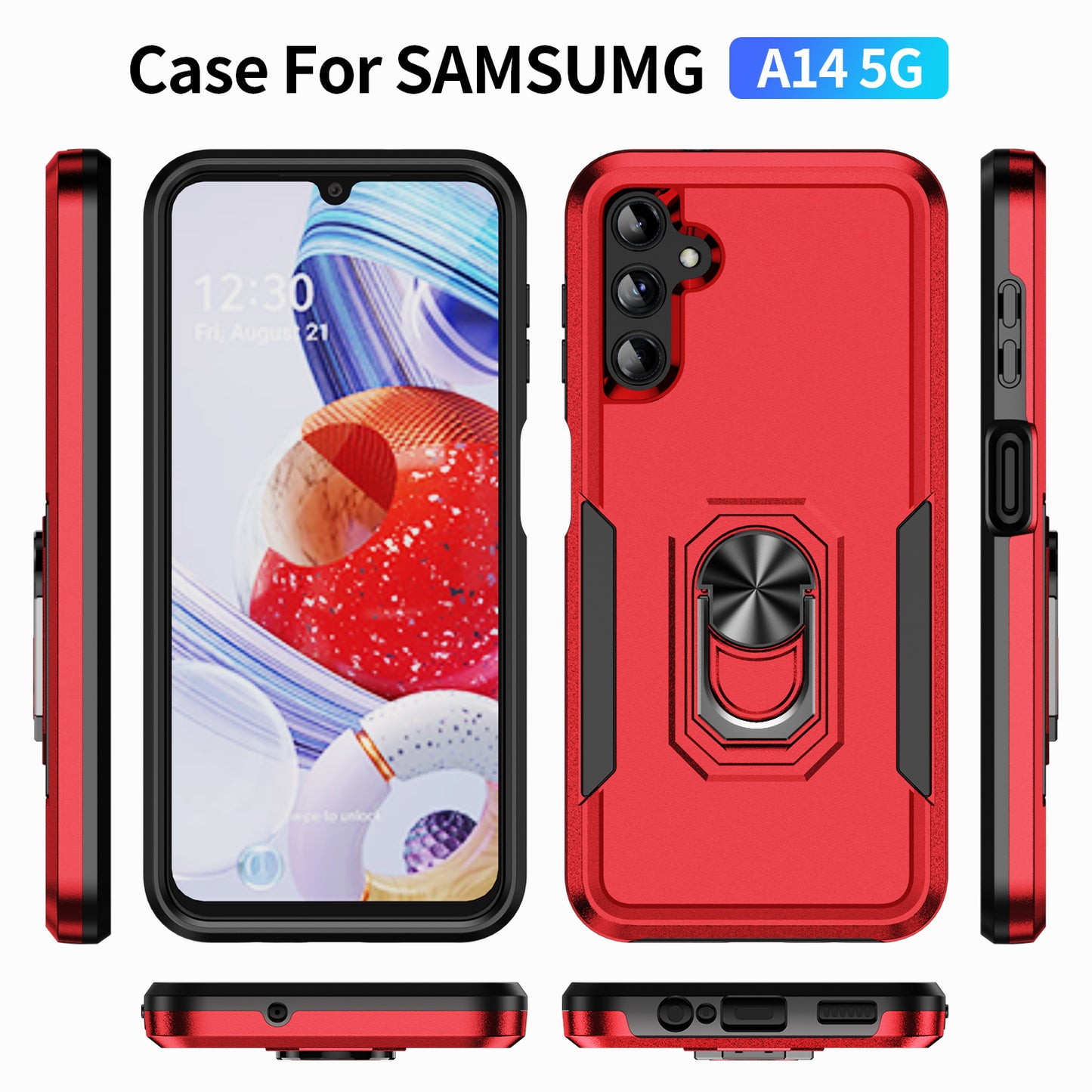 Pioneer Galaxy A14 Case Rotating Ring Stand