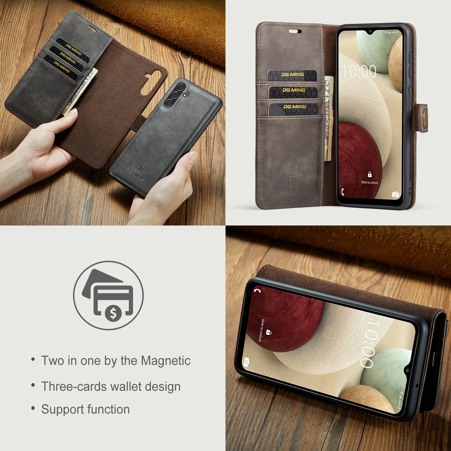 Wallet Detachable 2 In 1 Buckle Galaxy A14 Case Magnetic