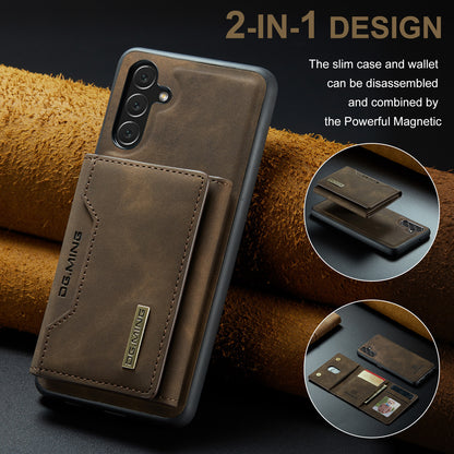 Retro Detachable Fold Card Holder Galaxy A14 Case Magnetic Clip