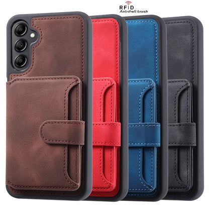 Fantasy Card Slots Buckle Galaxy A14 Case Leather Anti-theft