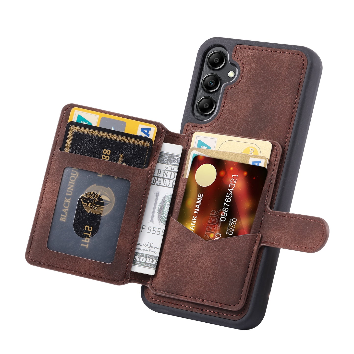 Fantasy Card Slots Buckle Galaxy A14 Case Leather Anti-theft