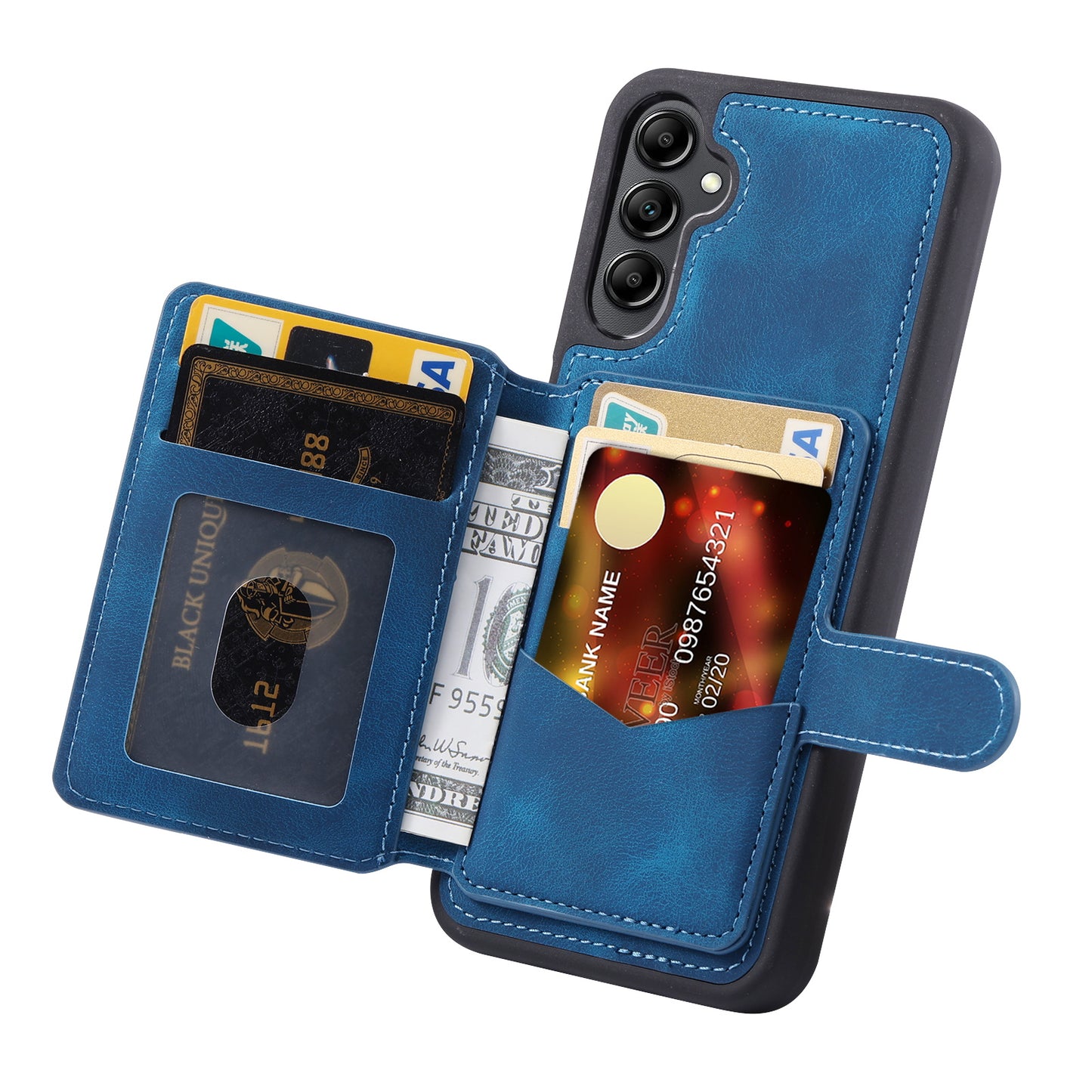 Fantasy Card Slots Buckle Galaxy A14 Case Leather Anti-theft