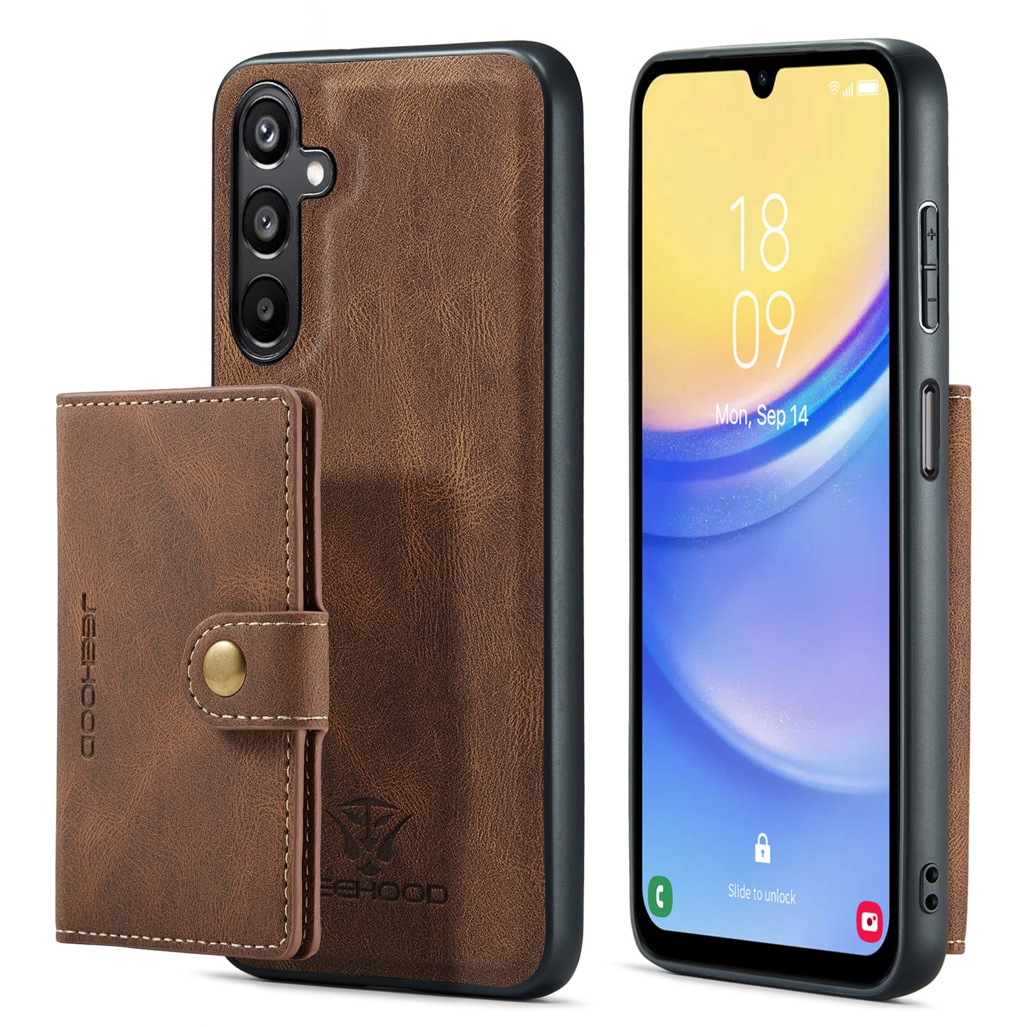 Magnetic Detachable Card Holder Galaxy A15 Case Leather Flip