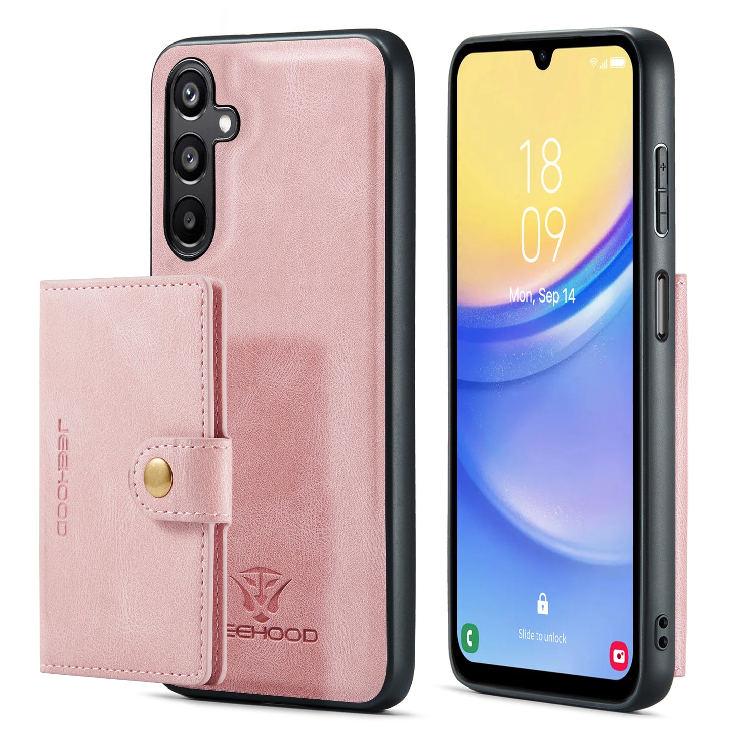 Magnetic Detachable Card Holder Galaxy A15 Case Leather Flip