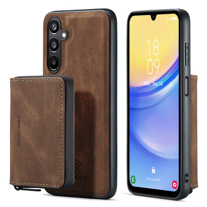 Magnetic Removable Zipper Wallet Galaxy A15 Case Leather Back