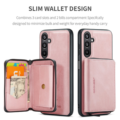 Magnetic Removable Zipper Wallet Galaxy A15 Case Leather Back