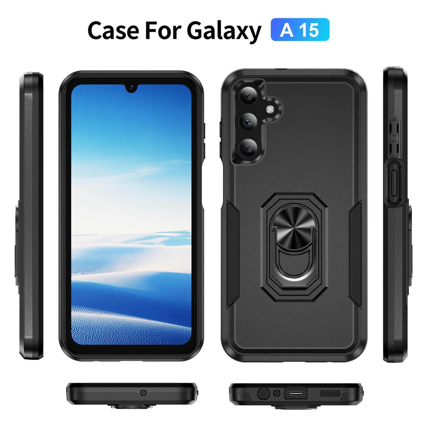 Pioneer Galaxy A15 Case Rotating Ring Stand