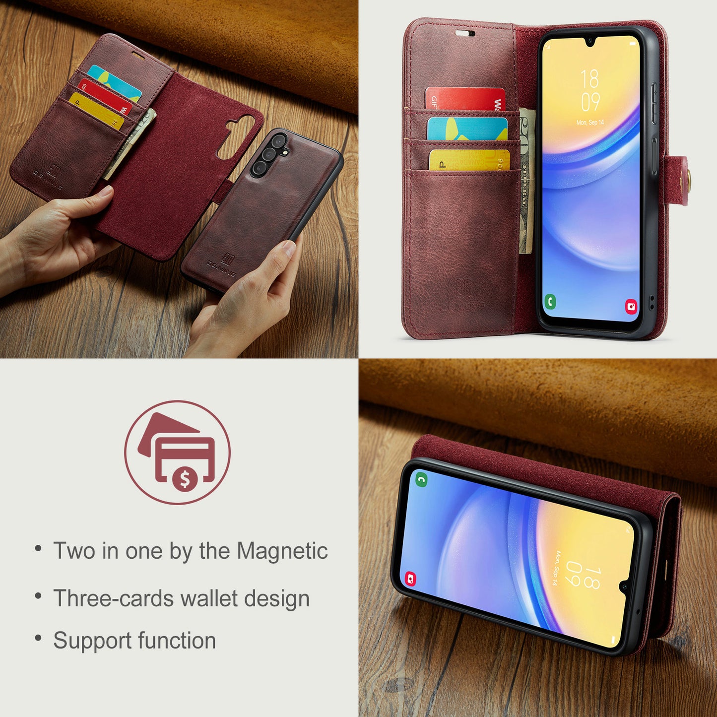 Wallet Detachable 2 In 1 Buckle Galaxy A15 Case Magnetic