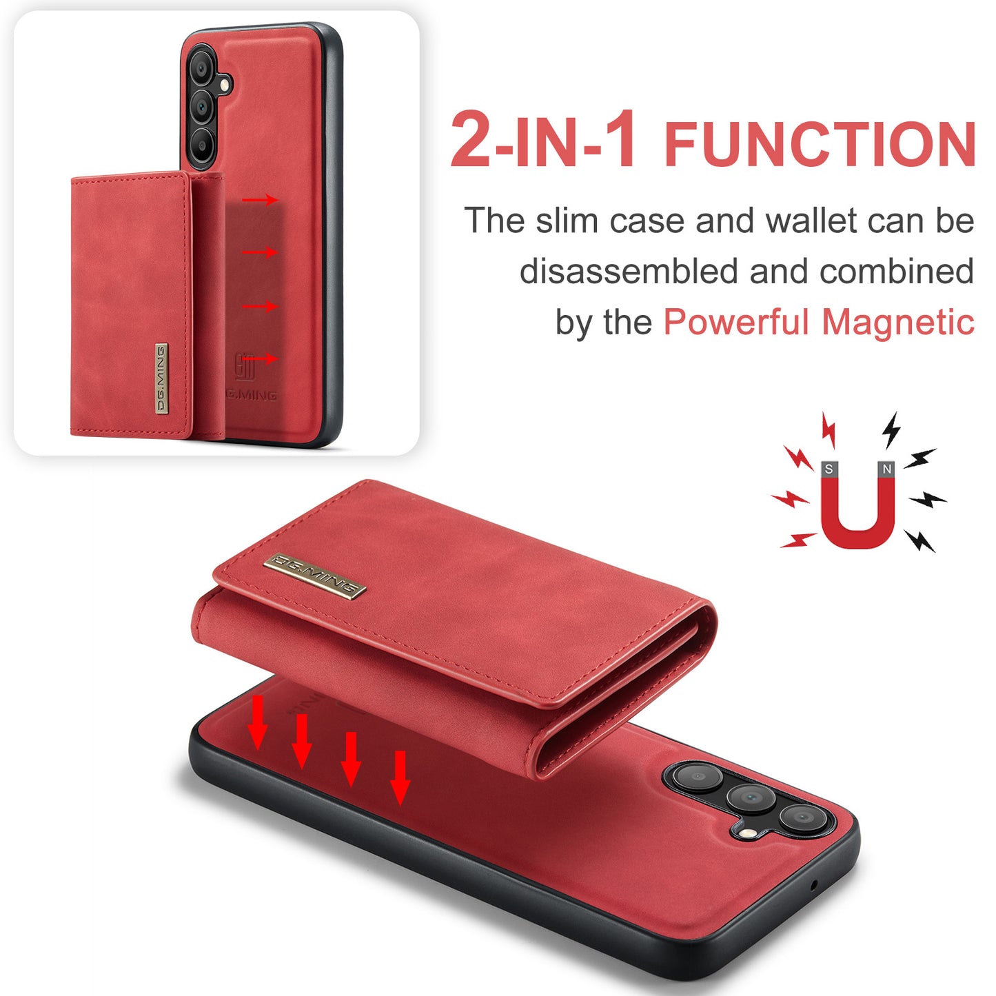 Retro Detachable Fold Wallet Galaxy A15 Case Magnetic Clip