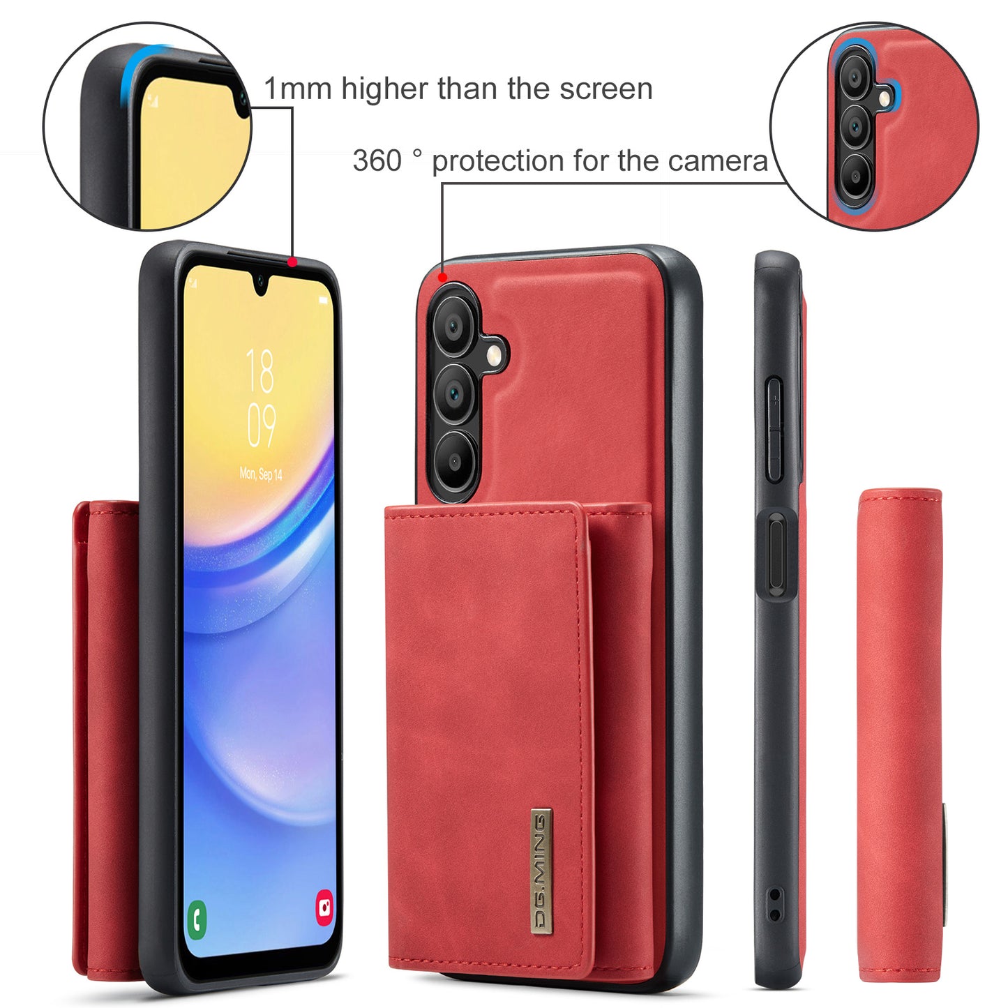 Retro Detachable Fold Wallet Galaxy A15 Case Magnetic Clip