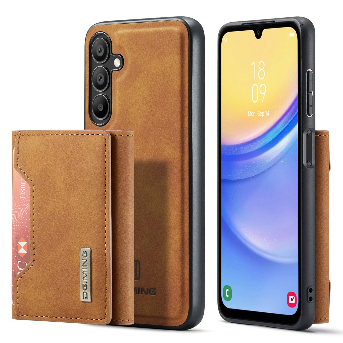 Retro Detachable Fold Card Holder Galaxy A15 Case Magnetic Clip