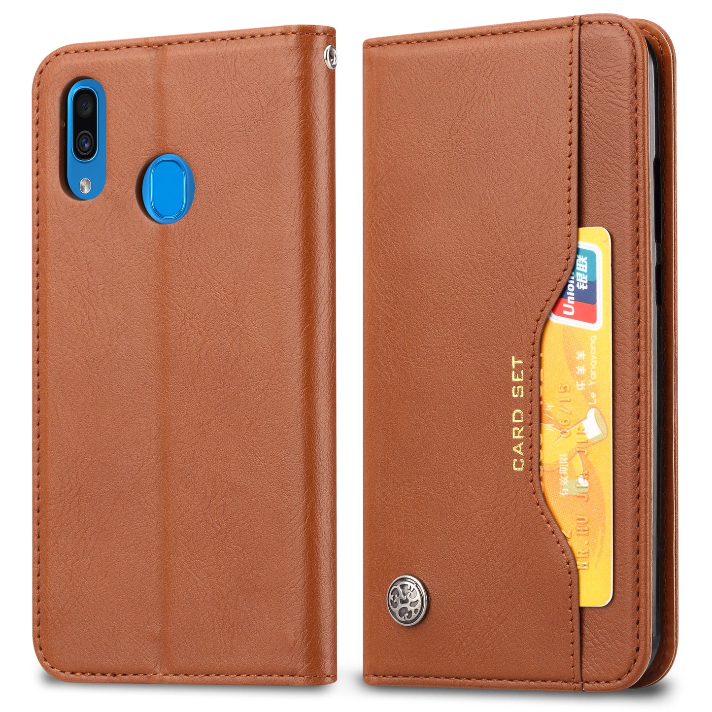 Classical Knead Leather Galaxy A20e Case with Notes Pocket