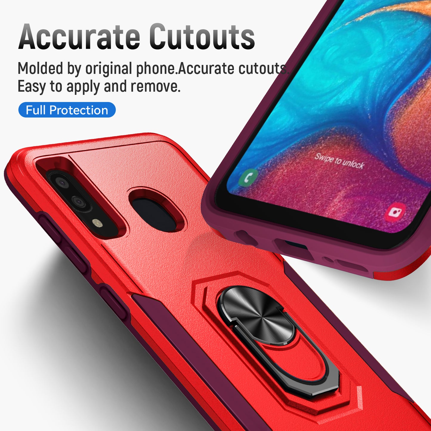 Pioneer Galaxy A20 Case Rotating Ring Stand