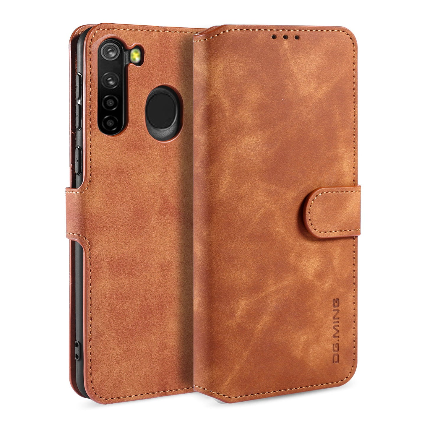 Retro Leather Edge Galaxy A21 Case with Hand Strap