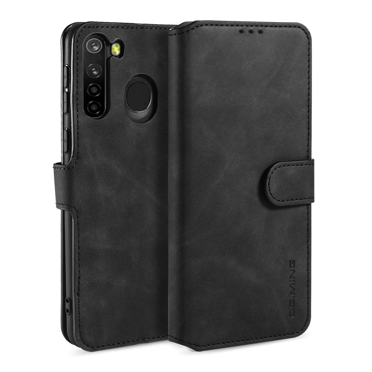 Retro Leather Edge Galaxy A21 Case with Hand Strap