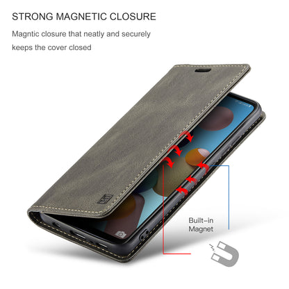 Luxury Retro Leather Galaxy A21s Case Magnetic Buckle RFID