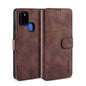 Retro Leather Edge Galaxy A21s Case with Hand Strap