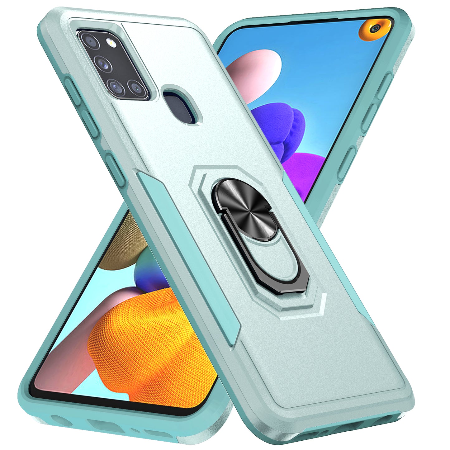 Pioneer Galaxy A21s Case Rotating Ring Stand